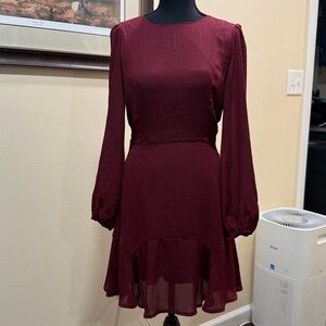 Altar’d State Burgundy Long Sleeve Dress